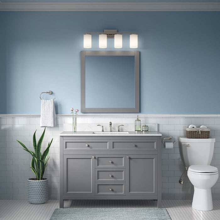 Millennium Lighting Verlana 27.75" 4Lt Vanity, Nickel/Etched White