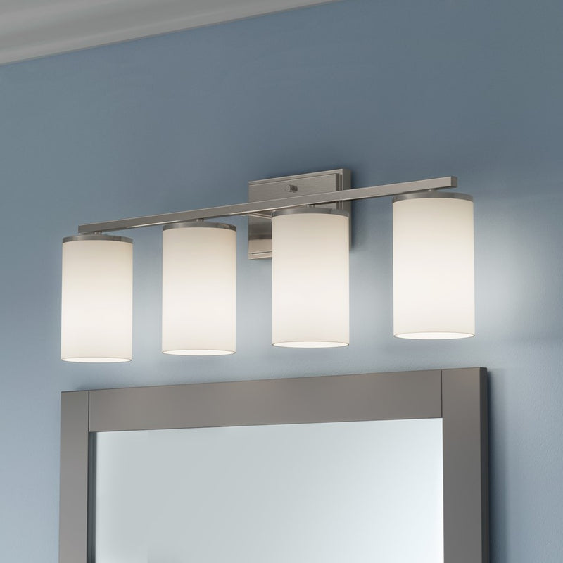 Millennium Lighting Verlana 27.75" 4Lt Vanity, Nickel/Etched White