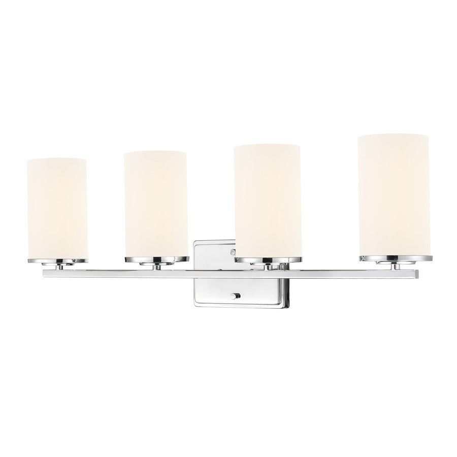 Millennium Lighting Verlana 27.75" 4Lt Vanity, Chrome/Etched White - 2704WG-CH