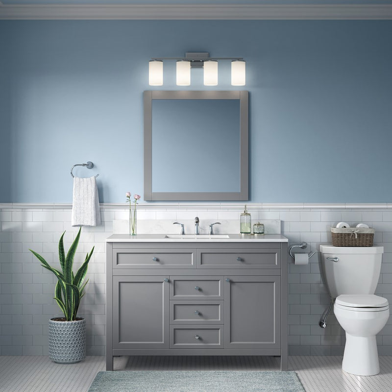 Millennium Lighting Verlana 27.75" 4Lt Vanity, Chrome/Etched White