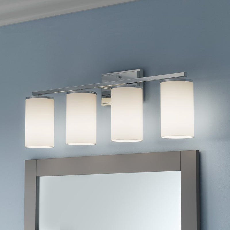 Millennium Lighting Verlana 27.75" 4Lt Vanity, Chrome/Etched White