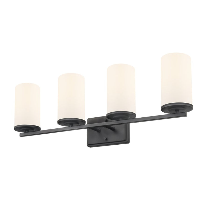 Millennium Lighting Verlana 27.75" 4Lt Vanity, Black/Etched White