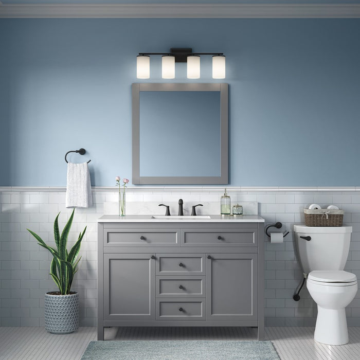 Millennium Lighting Verlana 27.75" 4Lt Vanity, Black/Etched White