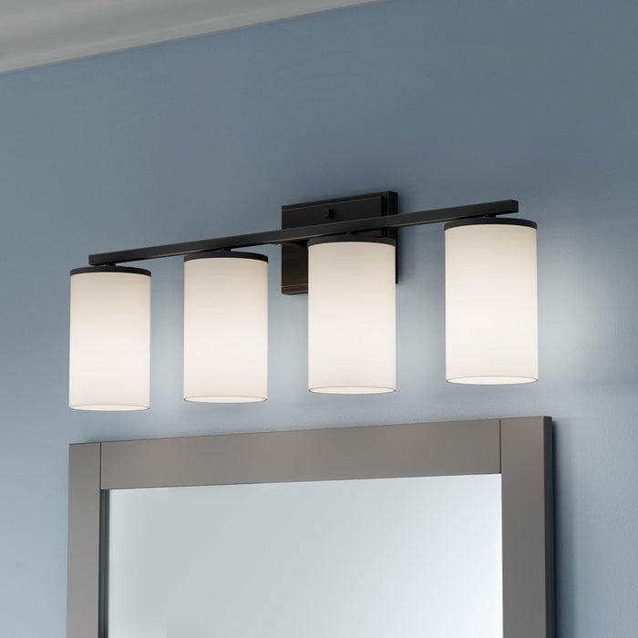 Millennium Lighting Verlana 27.75" 4Lt Vanity, Black/Etched White