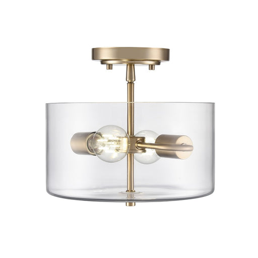 Millennium Lighting Verlana 2Lt 11" Semi-Flush, Modern Gold/Clear