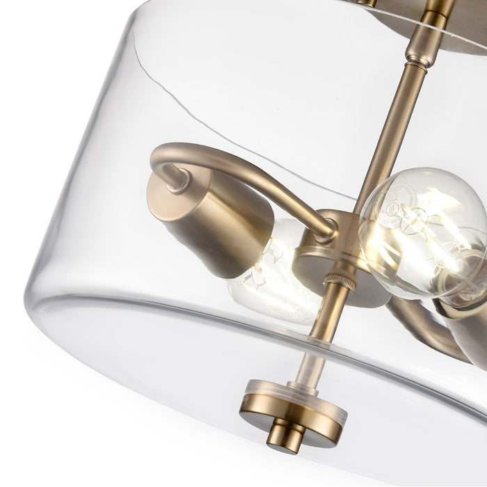 Millennium Lighting Verlana 2Lt 11" Semi-Flush, Modern Gold/Clear