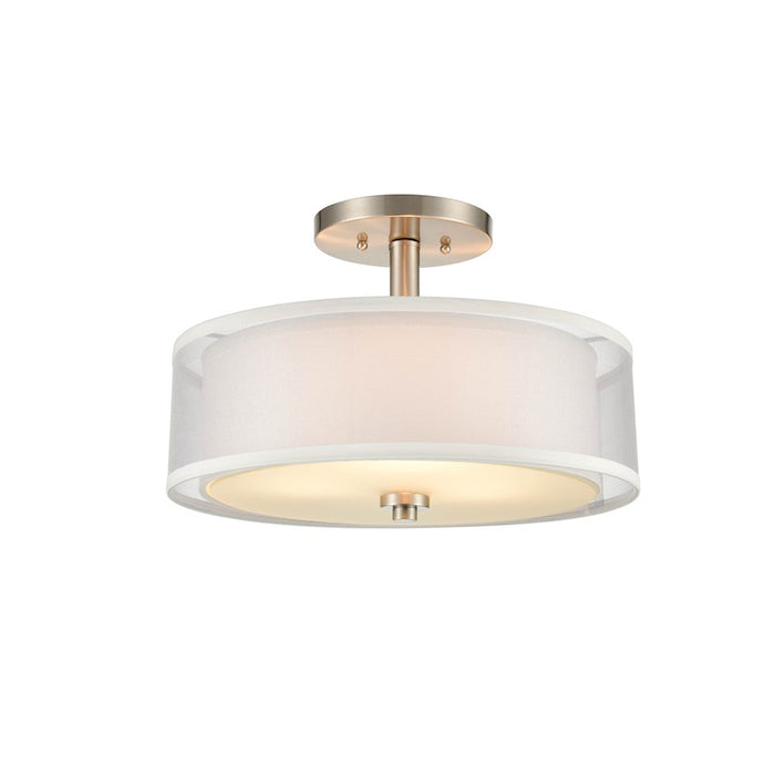 Millennium Lighting 3 Light Semi-Flush Mount, Nickel/Etched White