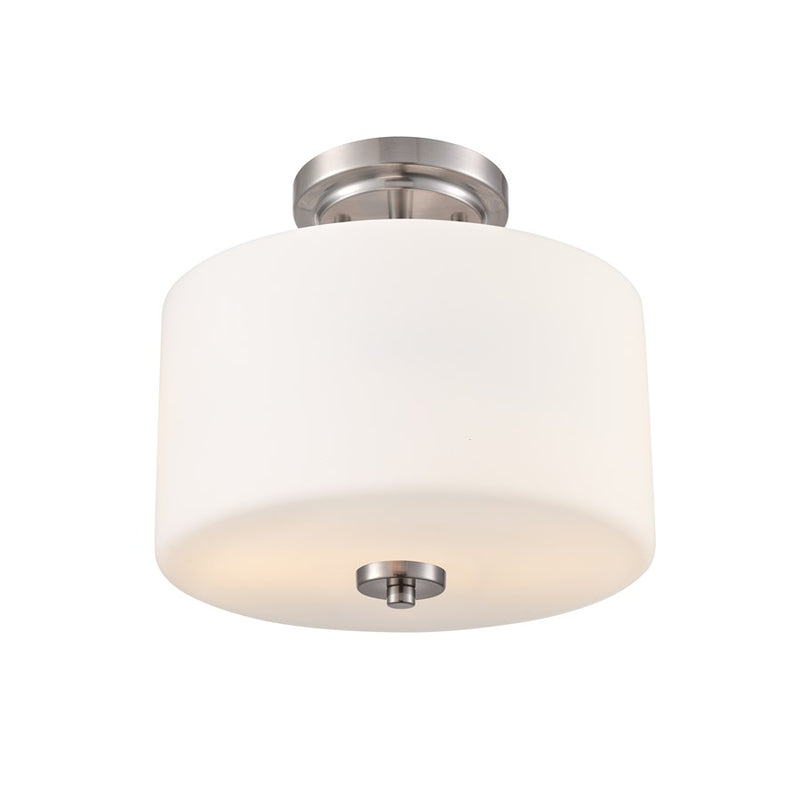 Millennium Verlana 22" 2Lt Semi-Flush Mount, Nickel/Etched Opal