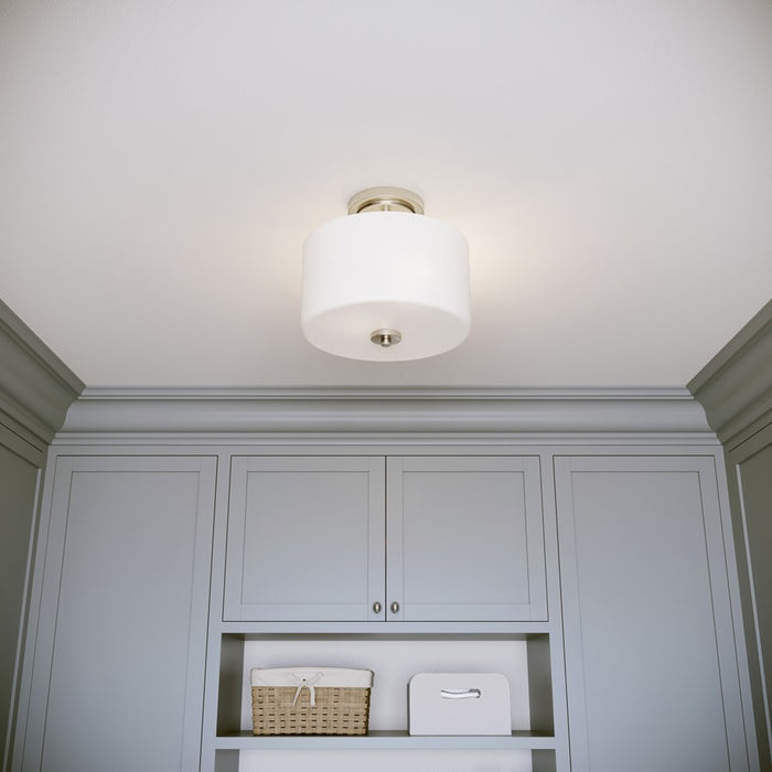 Millennium Verlana 22" 2Lt Semi-Flush Mount, Nickel/Etched Opal