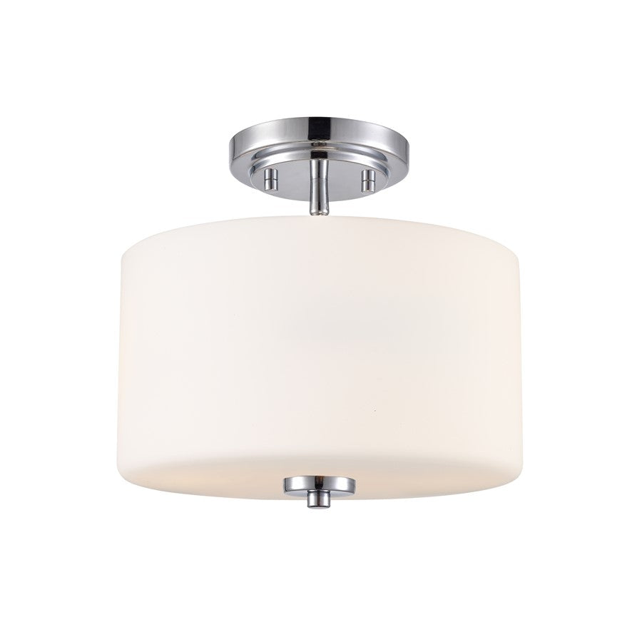 Millennium Verlana 22" 2Lt Semi-Flush Mount, Chrome/Etched Opal - 2710WG-CH
