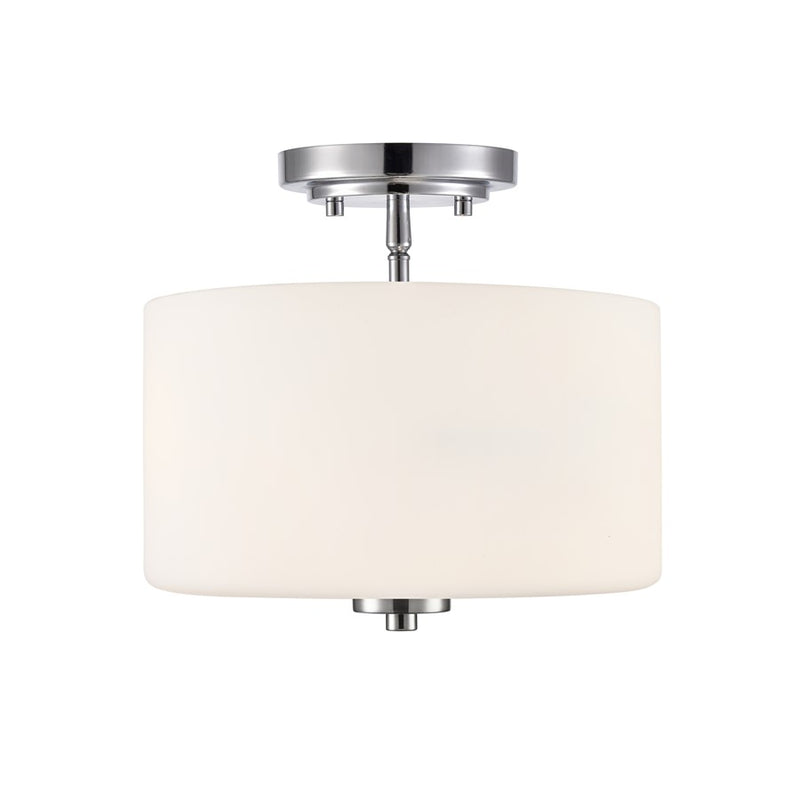Millennium Verlana 22" 2Lt Semi-Flush Mount, Chrome/Etched Opal