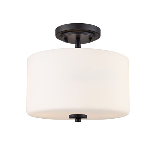 Millennium Verlana 22" 2Lt Semi-Flush Mount, Black/Etched Opal - 2710WG-MB