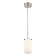 Millennium Lighting Verlana 5" 1Lt Mini Pendant, Nickel/Etched White - 2711WG-BN