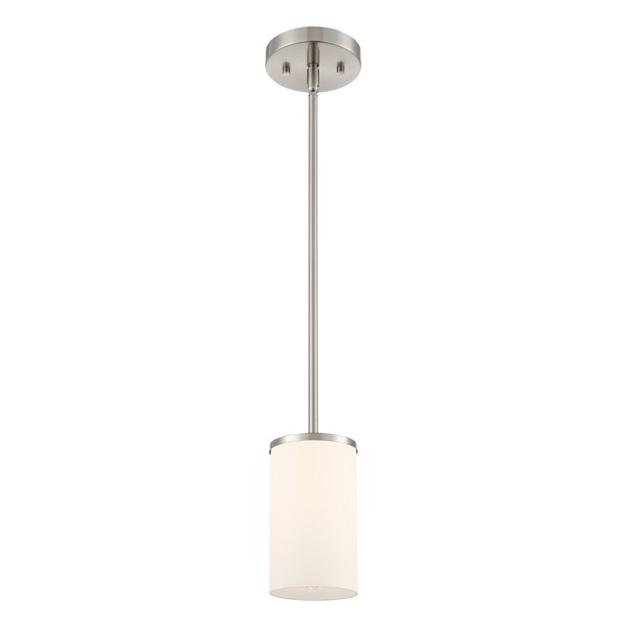 Millennium Lighting Verlana 5" 1Lt Mini Pendant, Nickel/Etched White - 2711WG-BN