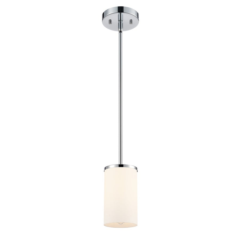 Millennium Lighting Verlana 5" 1Lt Mini Pendant, Chrome/Etched White - 2711WG-CH