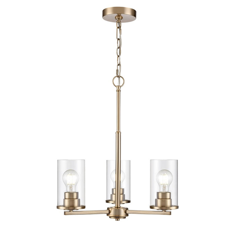 Millennium Lighting Verlana 3Lt 19" Chandelier, Modern Gold/Clear