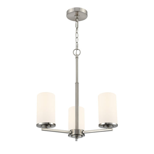 Millennium Lighting Verlana 19" 3Lt Chandelier, Nickel/Etched White - 2713WG-BN