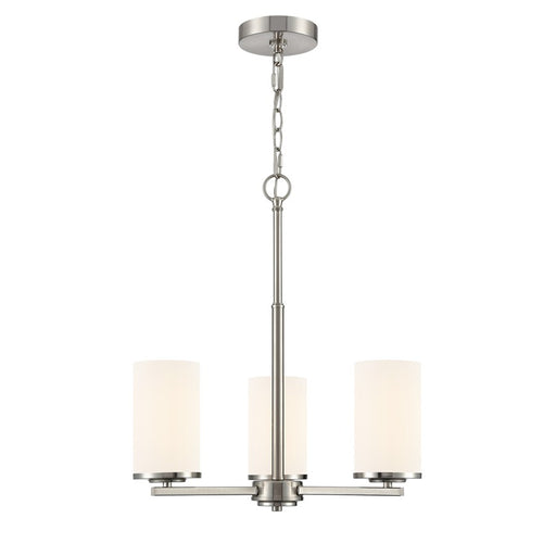 Millennium Lighting Verlana 19" 3Lt Chandelier, Nickel/Etched White