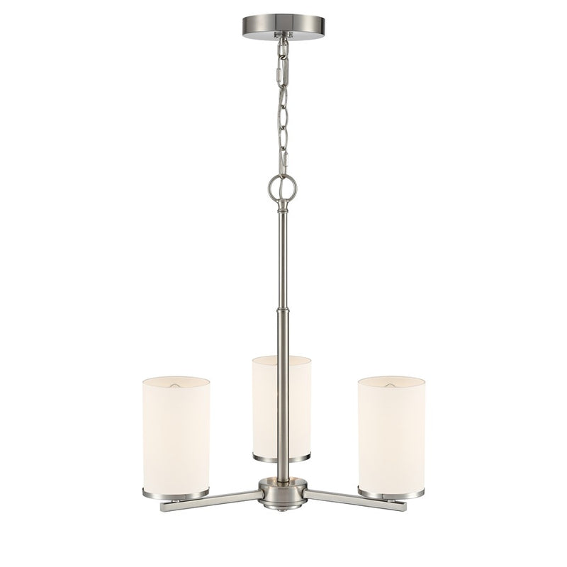 Millennium Lighting Verlana 19" 3Lt Chandelier, Nickel/Etched White