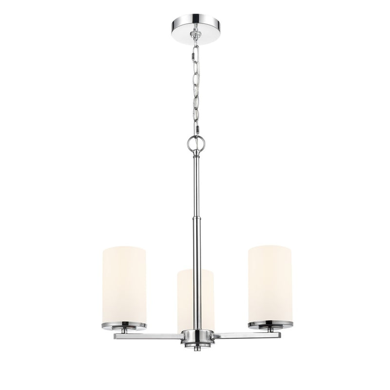 Millennium Lighting Verlana 19" 3Lt Chandelier, Chrome/Etched White - 2713WG-CH