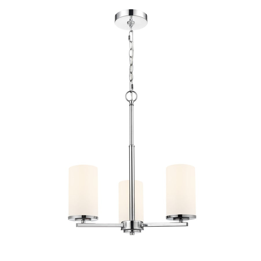 Millennium Lighting Verlana 19" 3Lt Chandelier, Chrome/Etched White - 2713WG-CH
