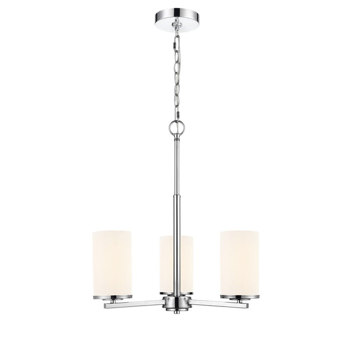 Millennium Lighting Verlana 19" 3Lt Chandelier, Chrome/Etched White