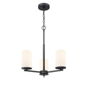 Millennium Lighting Verlana 19" 3Lt Chandelier, Black/Etched White - 2713WG-MB