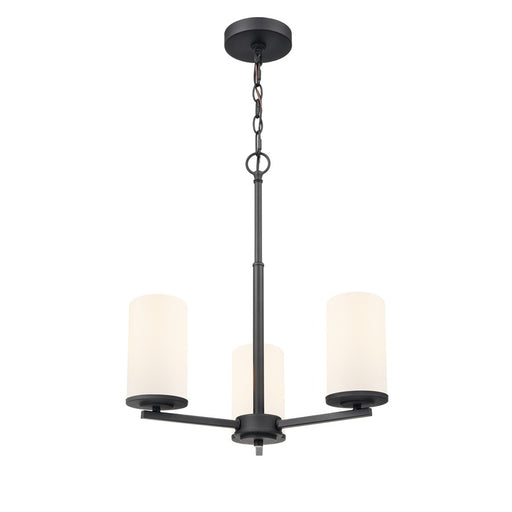 Millennium Lighting Verlana 19" 3Lt Chandelier, Black/Etched White - 2713WG-MB