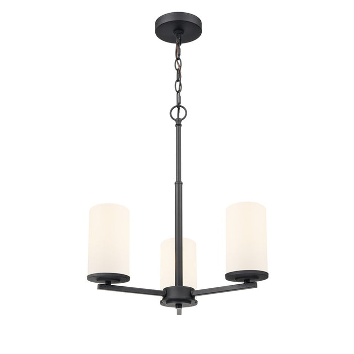 Millennium Lighting Verlana 19" 3Lt Chandelier, Black/Etched White - 2713WG-MB