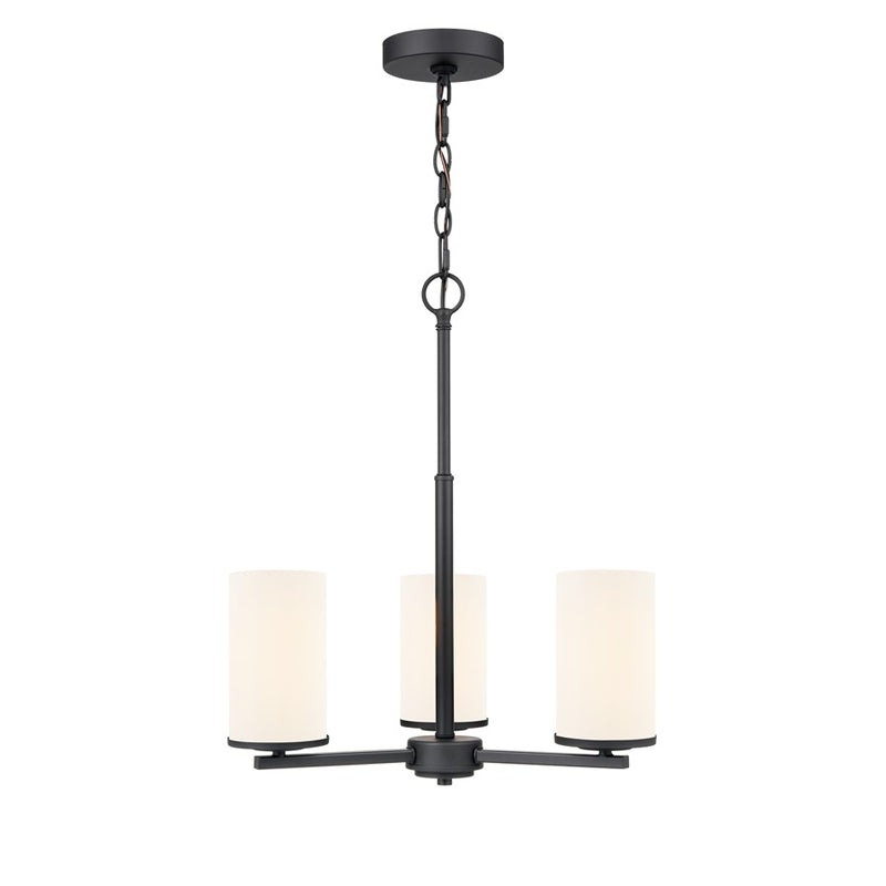 Millennium Lighting Verlana 19" 3Lt Chandelier, Black/Etched White