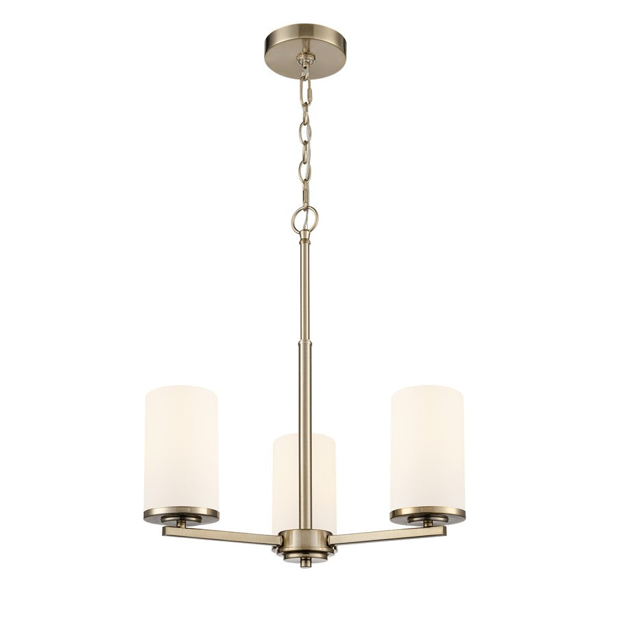 Millennium Lighting Verlana 19" 3Lt Chandelier, Gold/Etched White - 2713WG-MG