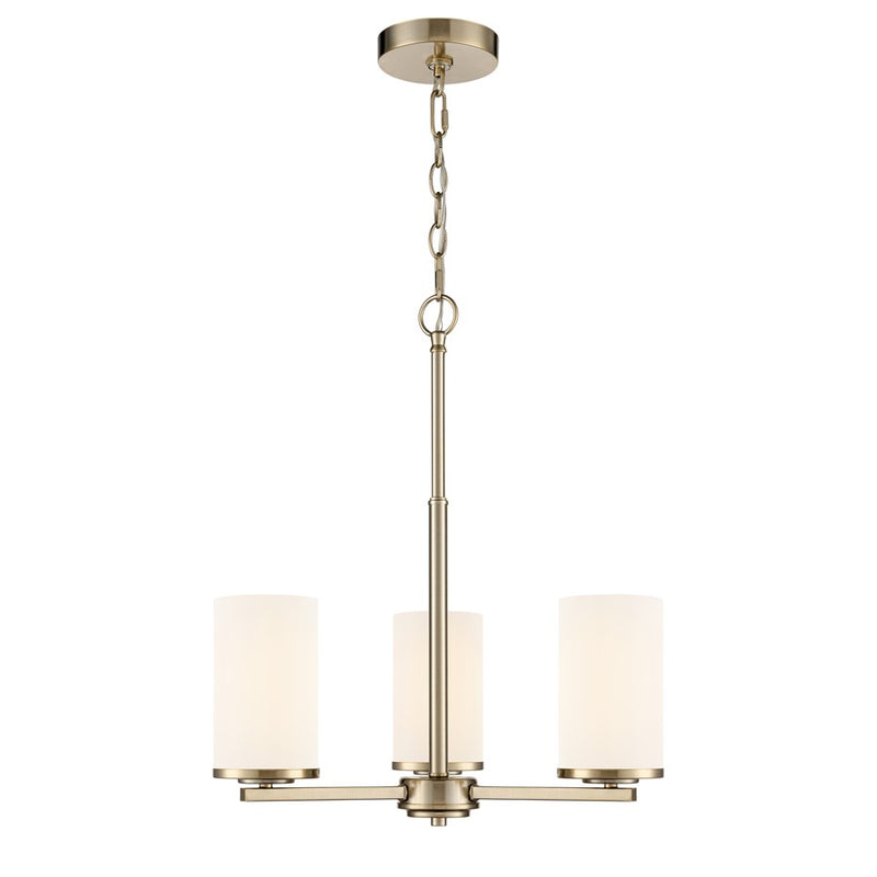 Millennium Lighting Verlana 19" 3Lt Chandelier, Gold/Etched White