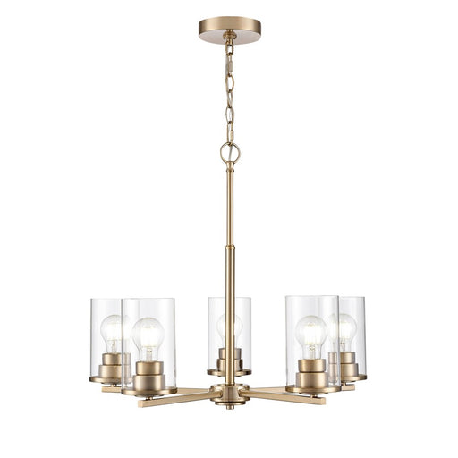 Millennium Lighting Verlana 5Lt 24" Chandelier, Modern Gold/Clear
