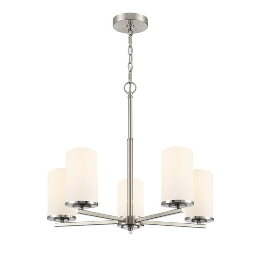 Millennium Lighting Verlana 24" 5Lt Chandelier, Nickel/Etched White - 2715WG-BN
