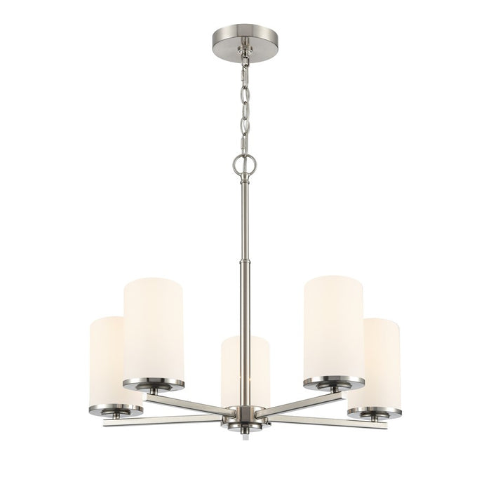 Millennium Lighting Verlana 24" 5Lt Chandelier, Nickel/Etched White - 2715WG-BN