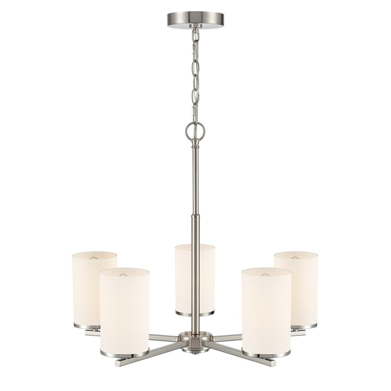 Millennium Lighting Verlana 24" 5Lt Chandelier, Nickel/Etched White