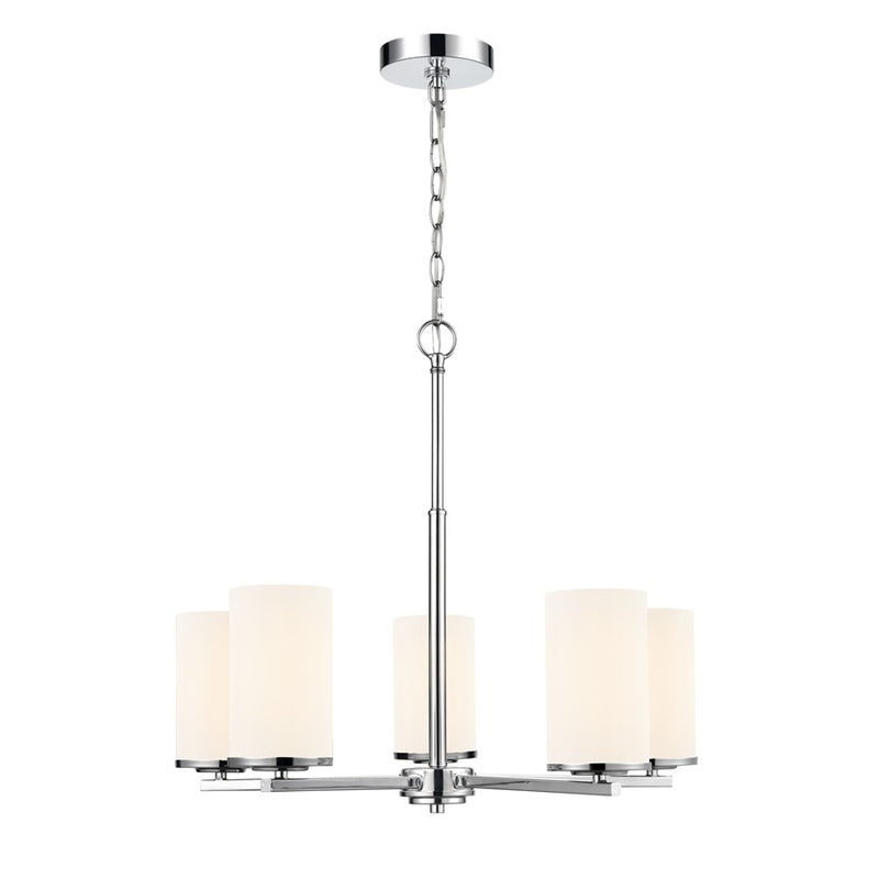 Millennium Lighting Verlana 24" 5Lt Chandelier, Chrome/Etched White