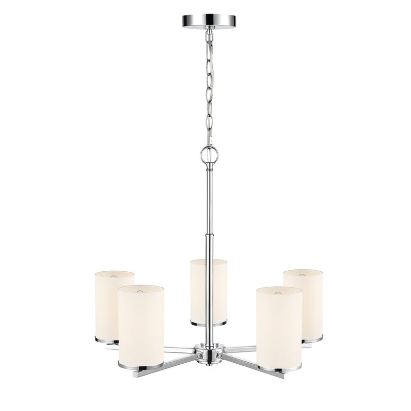 Millennium Lighting Verlana 24" 5Lt Chandelier, Chrome/Etched White