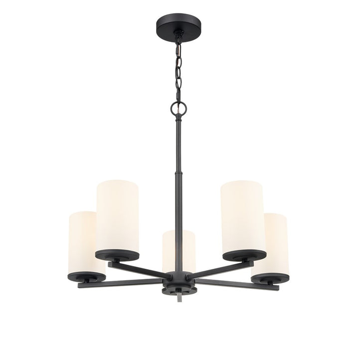 Millennium Lighting Verlana 24" 5Lt Chandelier, Black/Etched White - 2715WG-MB