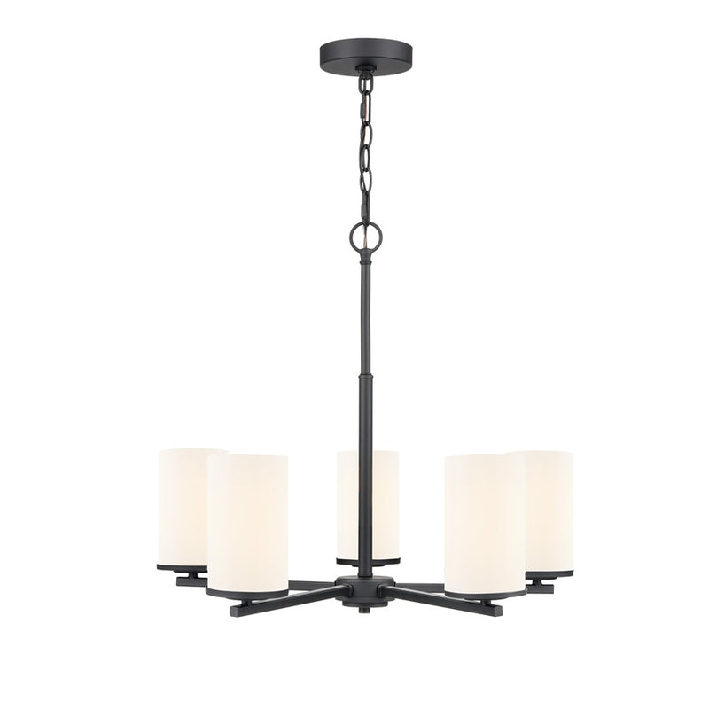 Millennium Lighting Verlana 24" 5Lt Chandelier, Black/Etched White