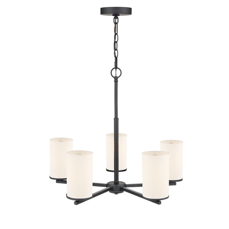 Millennium Lighting Verlana 24" 5Lt Chandelier, Black/Etched White