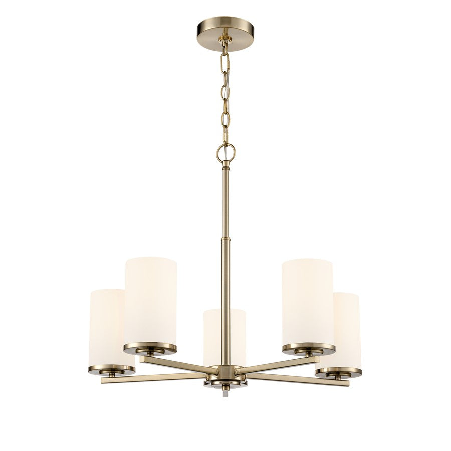 Millennium Lighting Verlana 24" 5Lt Chandelier, Gold/Etched White - 2715WG-MG