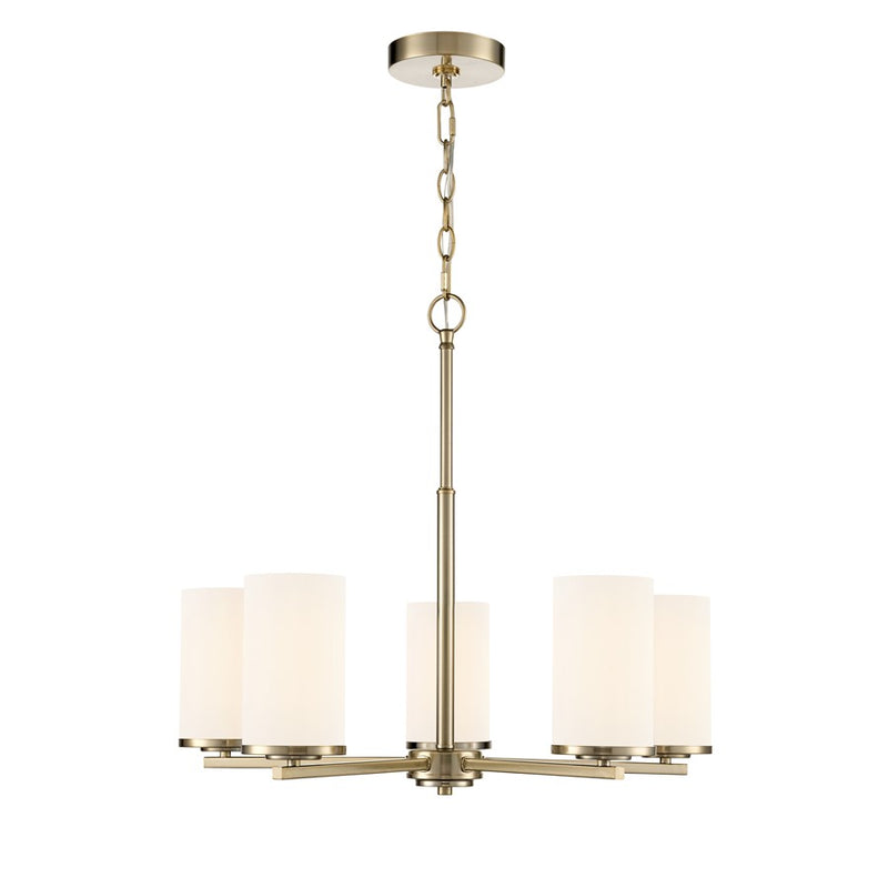 Millennium Lighting Verlana 24" 5Lt Chandelier, Gold/Etched White