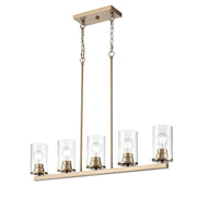 Millennium Lighting Verlana 5Lt 35" Island, Modern Gold/Clear - 2725-MG