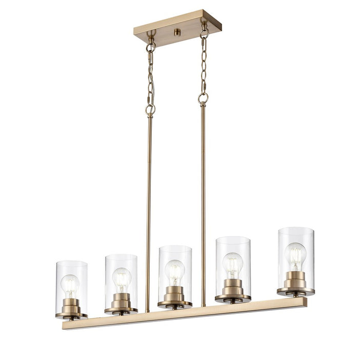 Millennium Lighting Verlana 5Lt 35" Island, Modern Gold/Clear - 2725-MG