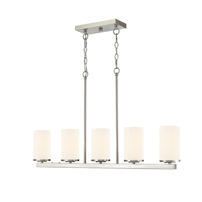 Millennium Verlana 35" 5Lt Linear Chandelier, Nickel/Etched White - 2725WG-BN