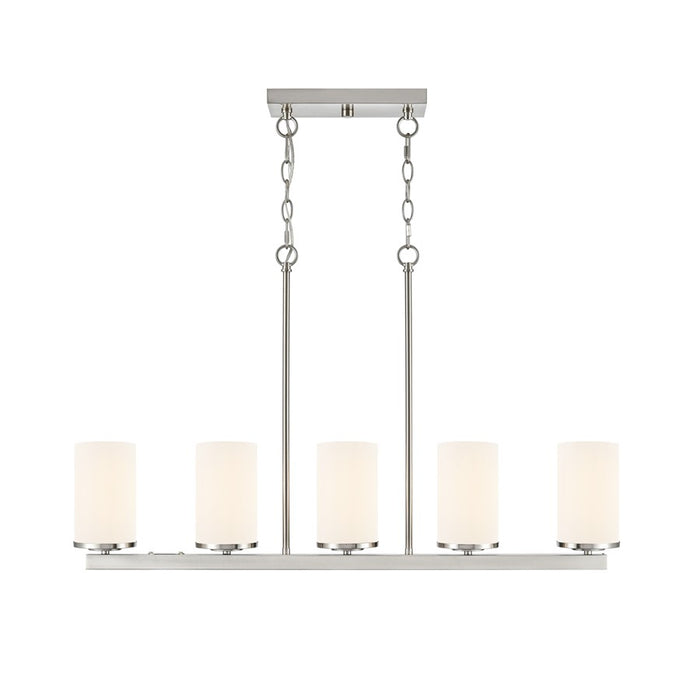 Millennium Verlana 35" 5Lt Linear Chandelier, Nickel/Etched White
