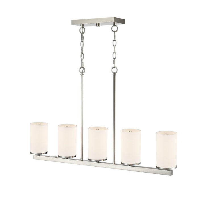 Millennium Verlana 35" 5Lt Linear Chandelier, Nickel/Etched White