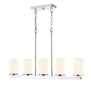 Millennium Verlana 35" 5Lt Linear Chandelier, Chrome/Etched White - 2725WG-CH