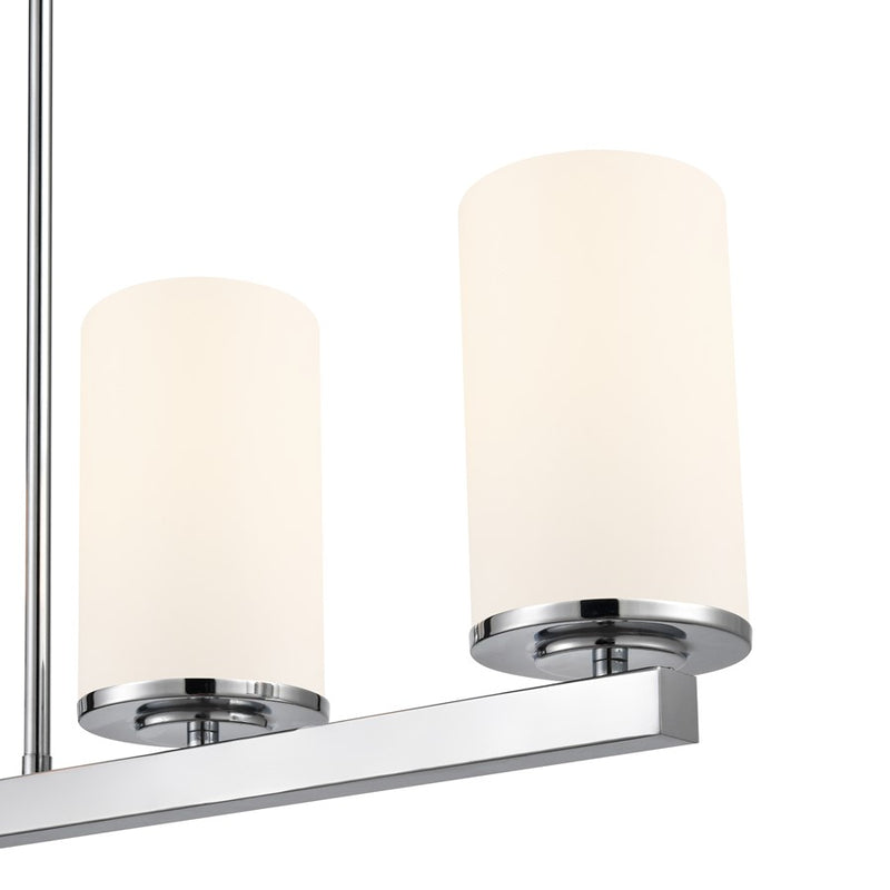 Millennium Verlana 35" 5Lt Linear Chandelier, Chrome/Etched White